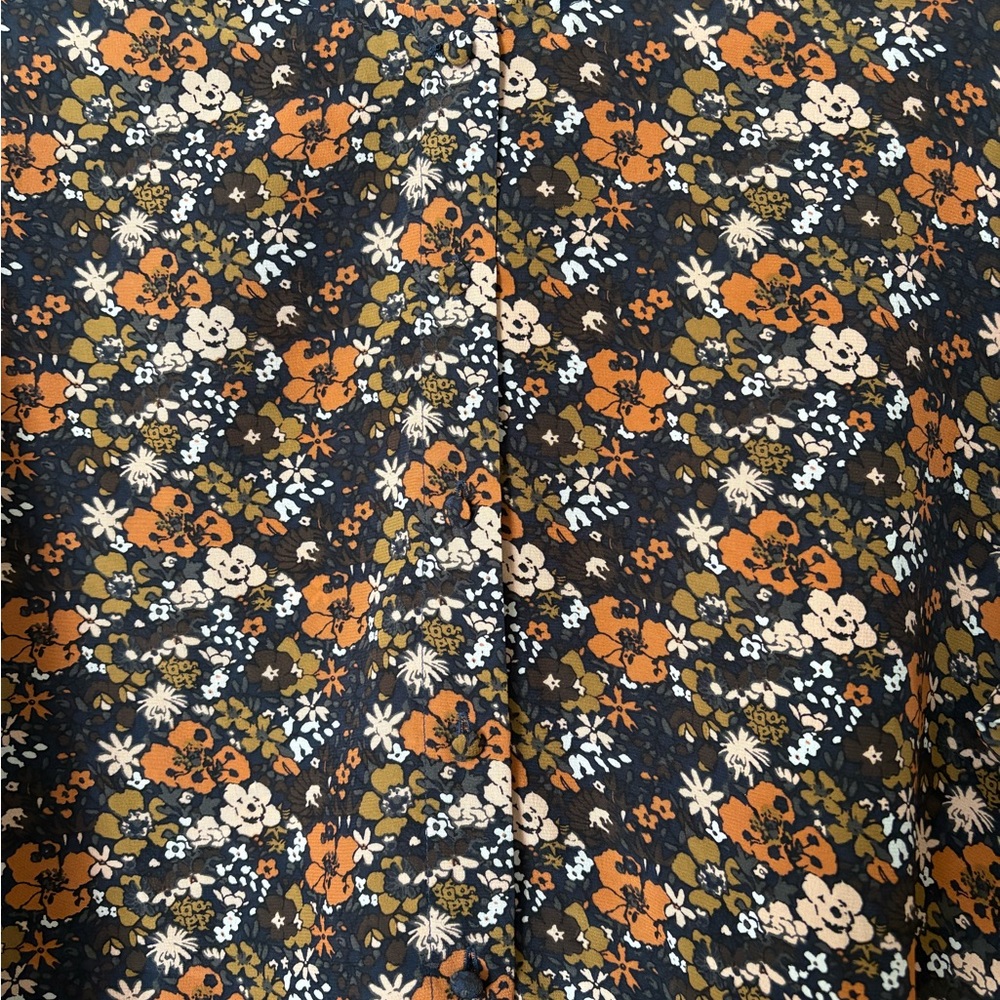 Madewell Dark Navy Blue Button Front Peplum Blouse - Picture 3 of 5